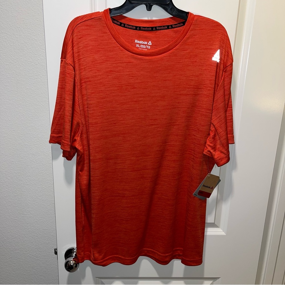 new with tag Reebok Neptune crew ss top molten lava Heather T-shirt XL training